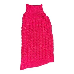 Bright Pink Cable Knit Dog Sweater - Kyeese Brand